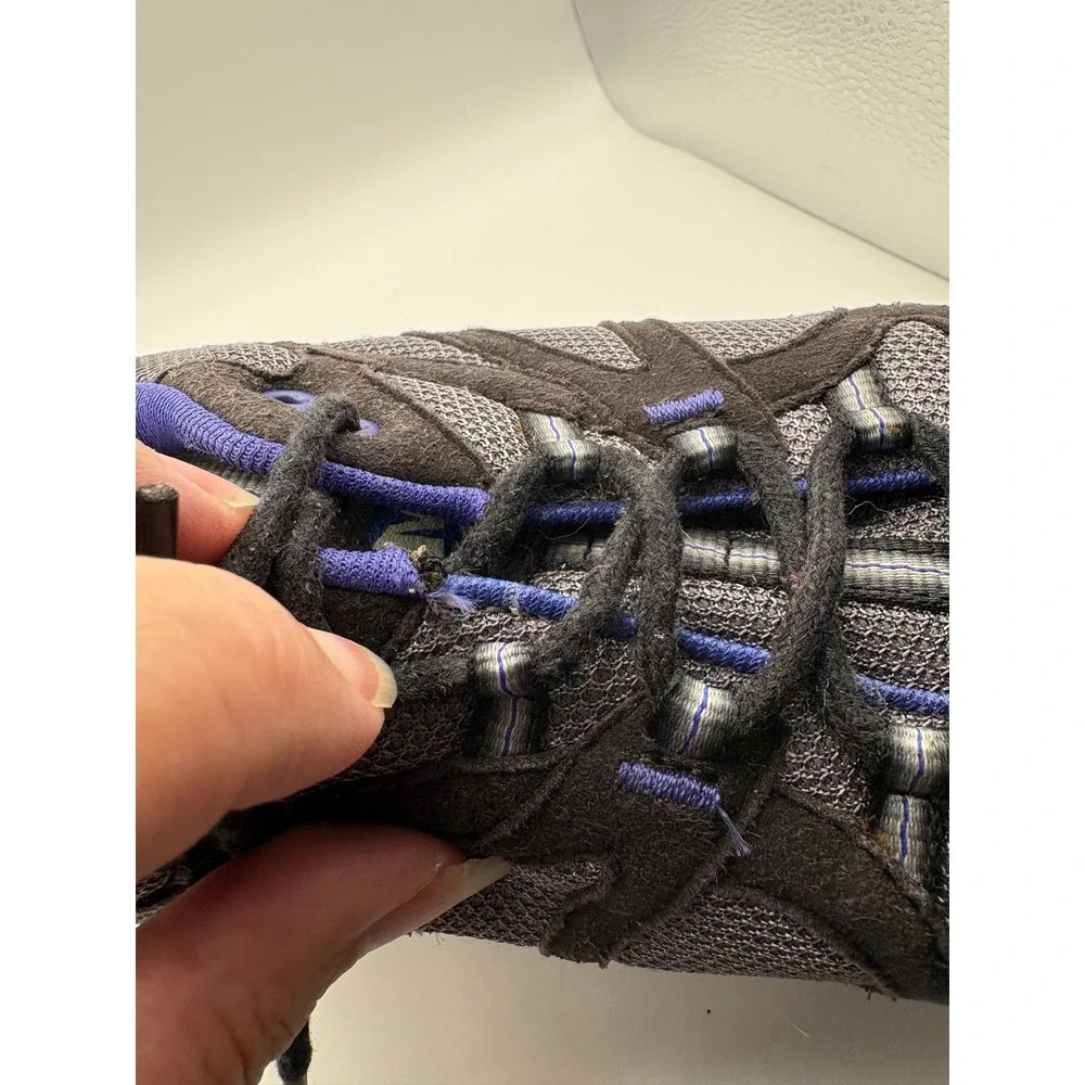 Merrell Womens J55684 Hiking Shoes Black Grey Purple Low Top Trail Sneakers 10